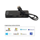 3 Port USB2.0 Hub with External Sound Card Headset Microphone Adapter