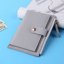 Women Fashion Solid Color Multi-slot Card Holder PU Leather Wallet (Gray)