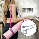 Printed Yoga Mat Strap Adjustable Shoulder Carry Stretch Belt (Blue White) Newly