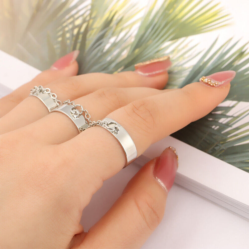 Women Open Adjustable Multi-Layer Hip Pop Jewelry Finger Rings Punk