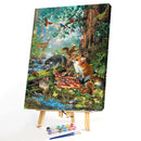 Painting By Numbers Kit DIY Animal World Hand Painted Canvas Oil Art Pictur