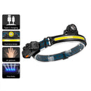LED Headlamp Flashlight Outdoor Wide Beam COB Head Lamp with Motion Sensor Newly