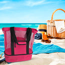 Insulation Lunch Bag Picnic Net Beach Handbag Food Beverage Storage (Red) Newly