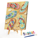 Beach Slippers Oil Paint By Numbers DIY Handpainted on Canvas Wall Art Pictur