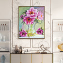 Paeonia Flower Series Oil Paint By Numbers Kit Frameless Drawing Picture Decor