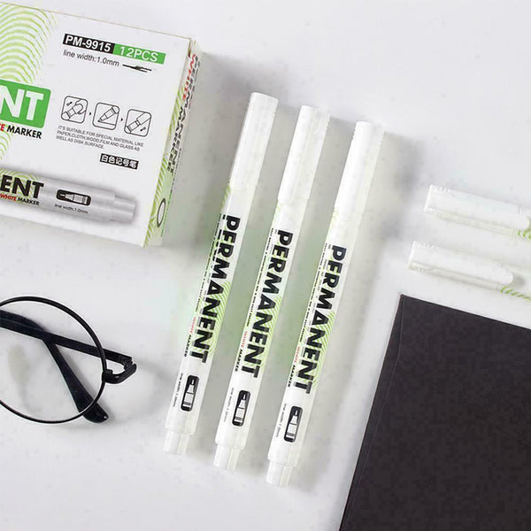 Highlighter Marker Pen White Graffiti Waterproof Plastic Oily Pen Gel 7Y6T F8H4