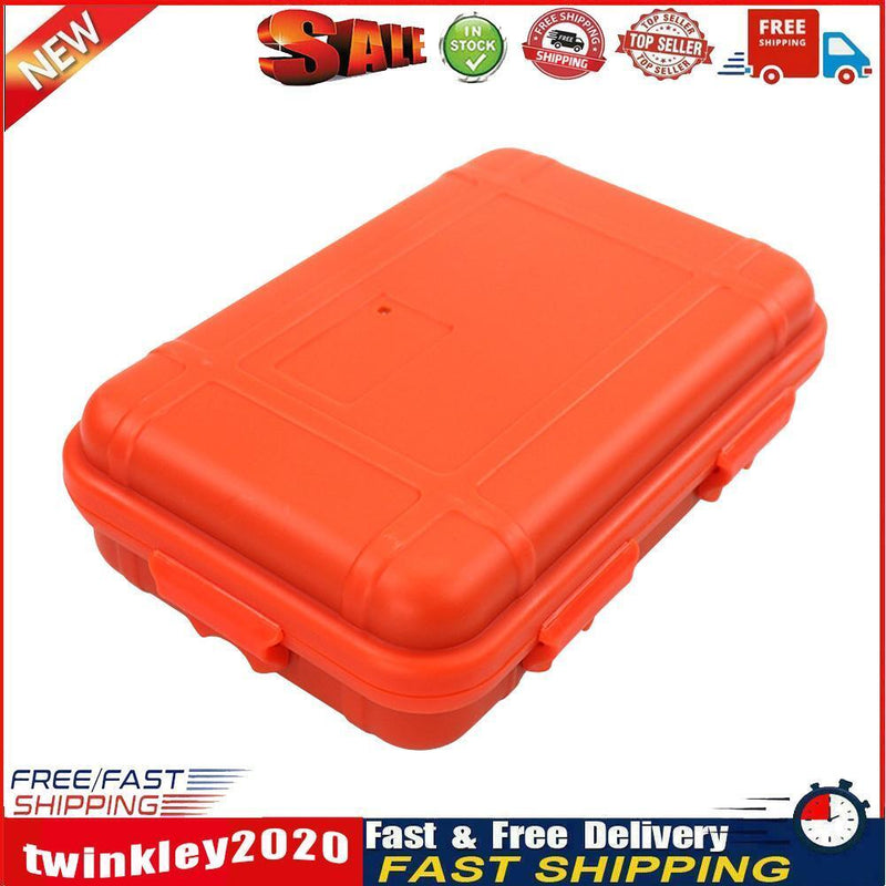 Outdoor Waterproof Sealed Box Shockproof EDC Tools Storage Case (Orange M) Newly