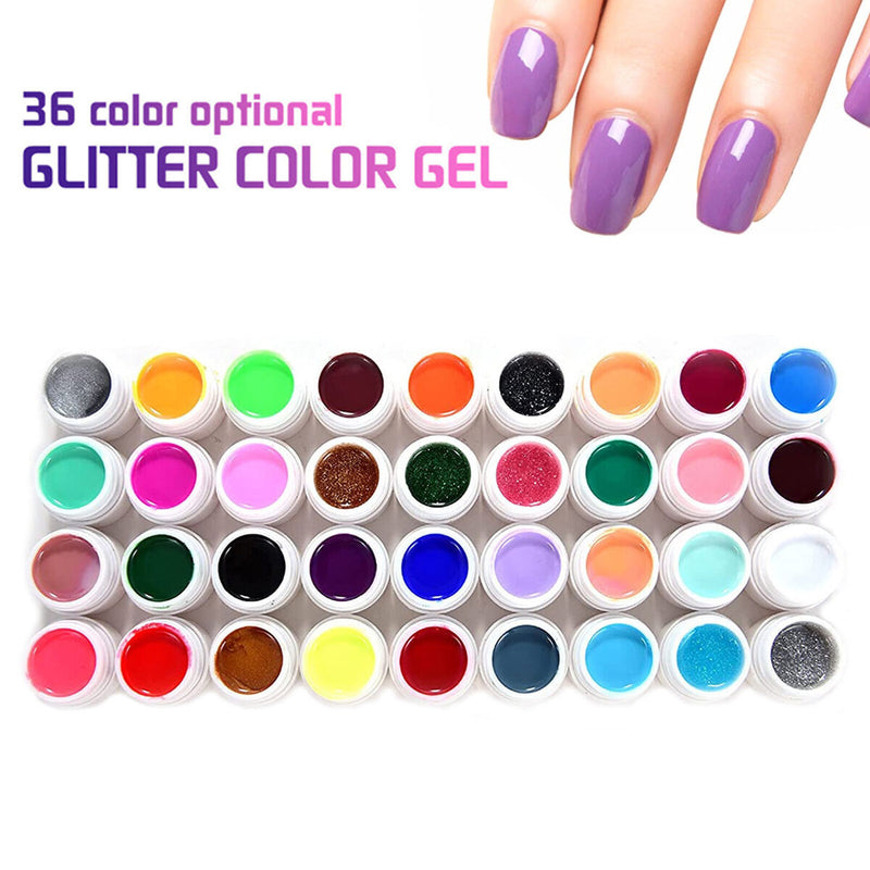 Gel Nail Polish Kit - 36 Colors Nail Polish Set with Brush for Drawing Manicure