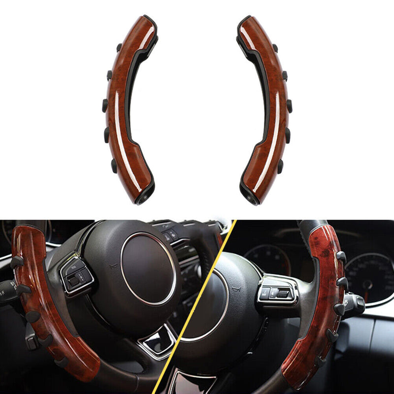 Car Steering Wheel Booster Cover Interior Accessories (Peach Wood Grain) Newly