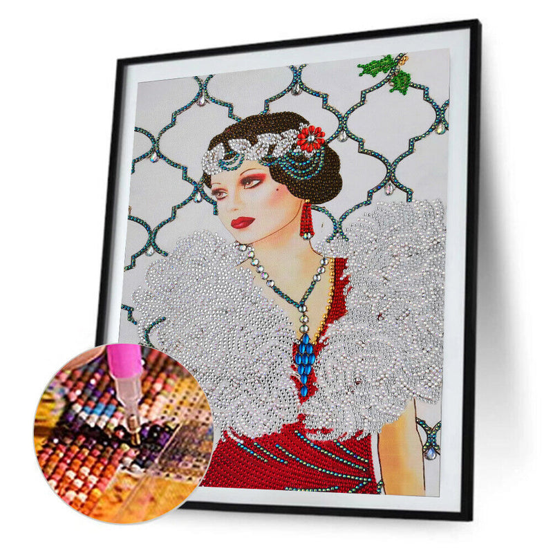 DIY Part Drill Special-shaped Diamond Painting Elegant Lady Mosaic (Y033) Newly