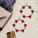 Simple Hollowed Drop Earrings Women Large Circle Heart Dangle Ear Stud Jewelr