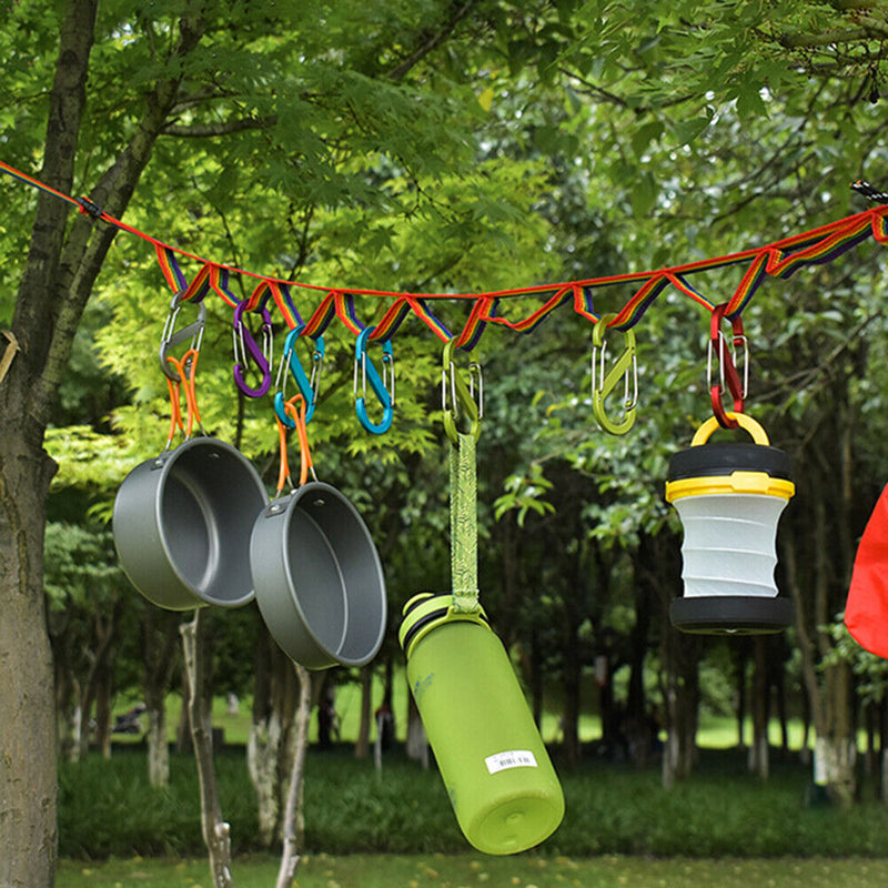 Multi-function Outdoor Camp Hiking Hanging Rope Tent Clothes Line Hanger St