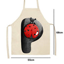 Insect P Print Apron Linen Waterproof Cooking Bibs Home Pinafore (68x55cm)