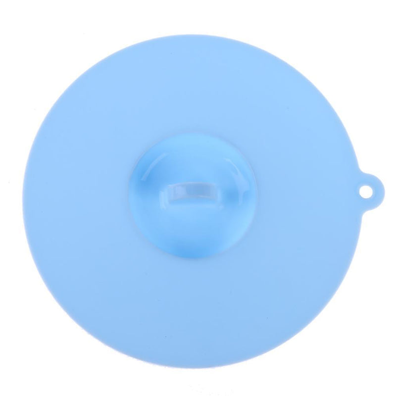 Silicone Cup Lid Reusable Leakproof Insulation Bowl Cup Cover (Blue L)
