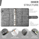 A6 Budget Binder Kit 6-Ring / PU Leather Money Organizer for Cash (Grey) Newly