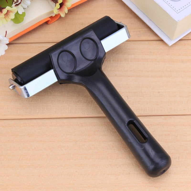 Black Rubber Roller Brush Rubber Roller DIY Painting Craft Tools(10cm) Newly