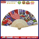 Independence Day Flower Flag Oil Paint Folding Fan By Number DIY Home Decorat
