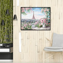 5D DIY Diamond Painting Eiffel Tower Flower Rhinestone Kit Full Round Wall Craft