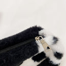 Animal Pattern Underarm Bag Women Mini Plush Shoulder Handbags Purse (13)