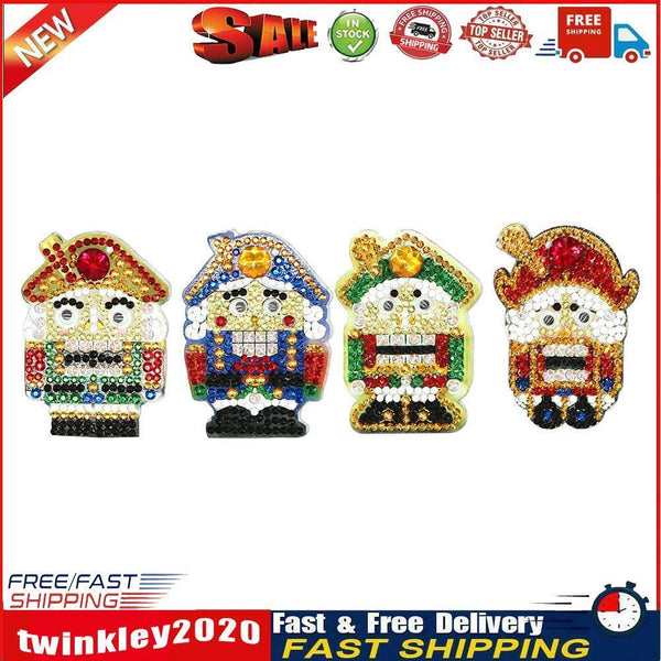 4pcs DIY Soldier Full Drill Special Shaped Diamond Painting Bag Keychains Newly