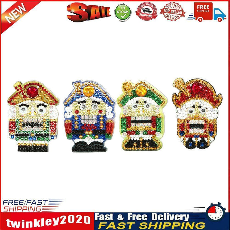 4pcs DIY Soldier Full Drill Special Shaped Diamond Painting Bag Keychains Newly