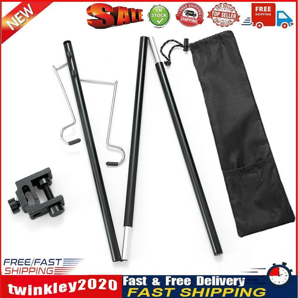Outdoor Folding Camping Lamp Pole Kit Hanging Lantern Stand Hanger (A) Newly
