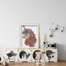 5D DIY Partial Drill Special Shape Unicorns Rhinestone Drawing Decoration Kit
