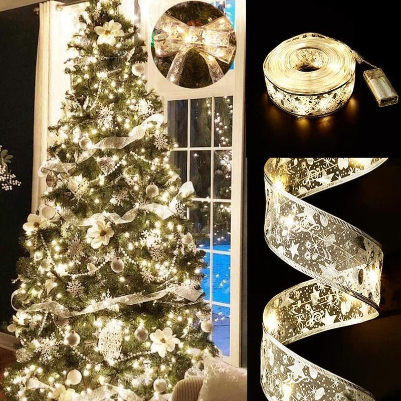 5M 100 LED Ribbon Fairy String Lights Gift Wrap Christmas Tree Party Decoration`