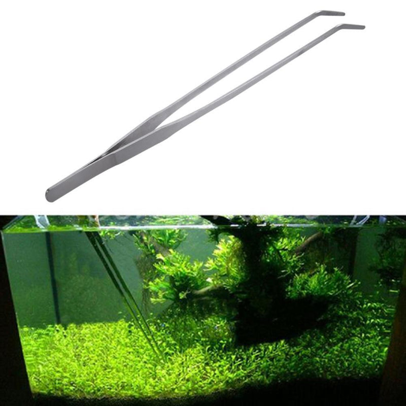 Universal 27CM Aquarium Plant Shrimp Reef Tank Straight Tweezer  Crooked Newly
