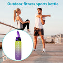 1000ml Sports Water Bottle Time Marker Outdoor Portable Cups (Purple Lid) Newly