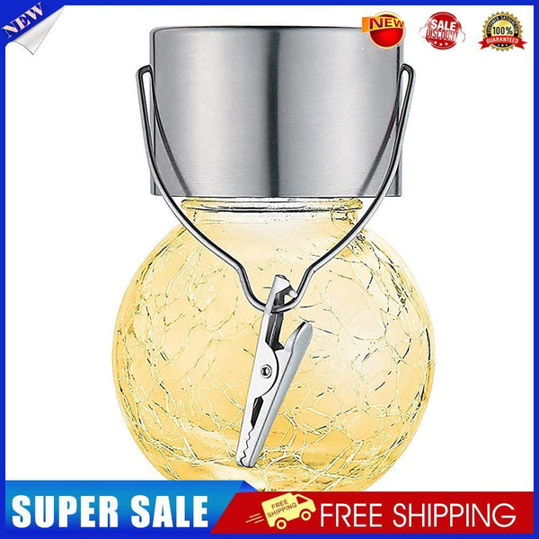 5pcs LED Solar Lamp Cracked Glass Ball Hanging Light Waterproof Decor(B)