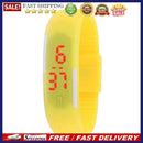 Touch Screen LED Digital Silicone Wrist Watch Unisex Bracelet (Yellow)