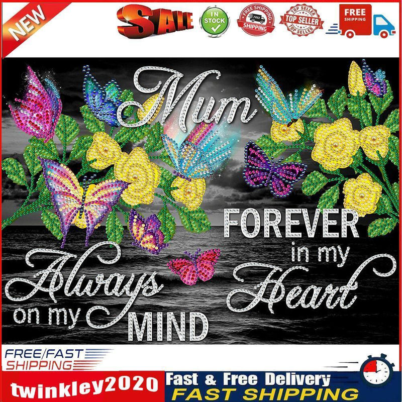Diamond Painting Butterfly Letters Partial Special Shape Drill DIY (HB221) Newly