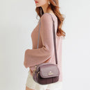 2pcs Retro Women PU Multi Layers Shell Shoulder Messenger Bag(Purple)