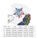 Independence Day Print Star Tea T-Shirt (White XL)