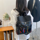 #A Retro Ethnic Backpack Women Student Girl Oxford Cloth Large School Book Bags