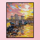 Full Cross Stitch 14CT Cotton Thread DIY Morning Glow Handmade Stamped Crafts