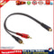 1pc 27cm 1 RCA Female to 2 RCA Male Splitter Cable for Car Audio System Newly