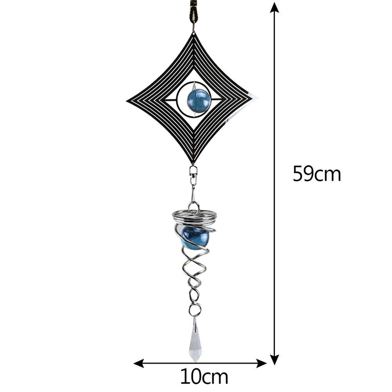 DIY Rotating Wind Chime Novelty Metal Hanging Sculpture Wind Chime Bell (D)