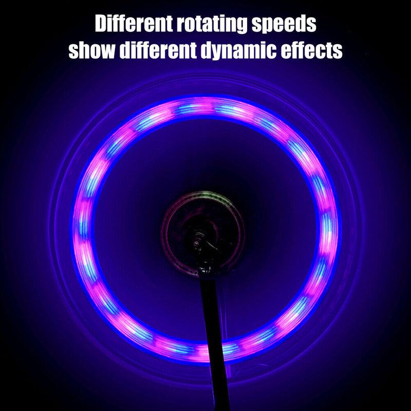 2pcs Waterproof Bicycle Spoke Reflector Light Warning Tire Decorative Lamp
