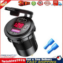 P21-B Car Motorcycle Dual USB Charger PD + QC 3.0 USB Charger Socket (Red) Newly