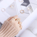 Rhinestones Bohemian Opal Rings Set Moon Star Crown Finger Rings Knuckle Midi
