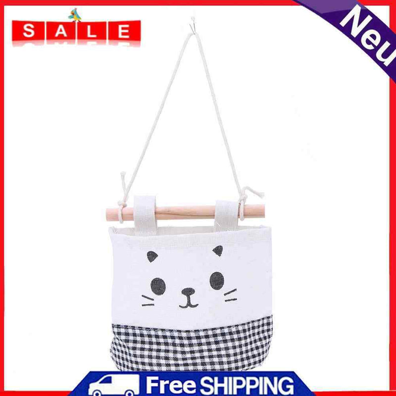 Bag Fabric Cotton Canvas Storage Wall Hanging Bag Creative Wardrobe Wall