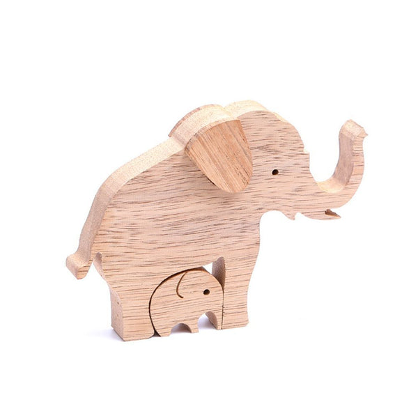 Desktop Elephant Mother And Child Wood Ornaments Mother's Day Elephant Family