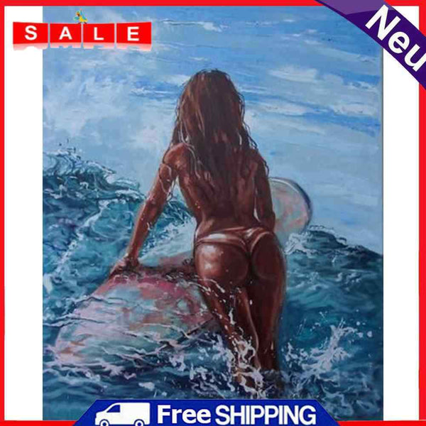 Painting By Numbers Acrylic Hand Painted Swimming Woman Digital Picture Decor
