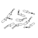 JUNERAIN 50 Piece Fishing Plug Pin Swirl Metal Snaps Fishing Hook Bait Set, Men