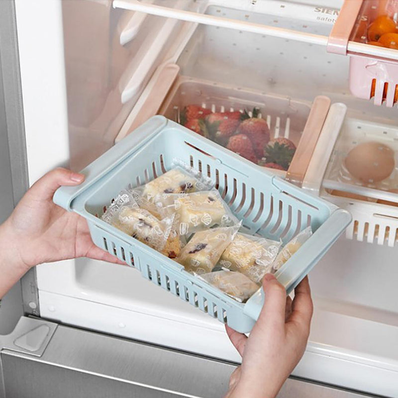 Kitchen Refrigerator Storage Box Stretchable Drawer Rack Shelf (3pcs)