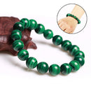 Green Round Malachite Stone Beaded Bracelet Men Women Fashion Party Jewelry