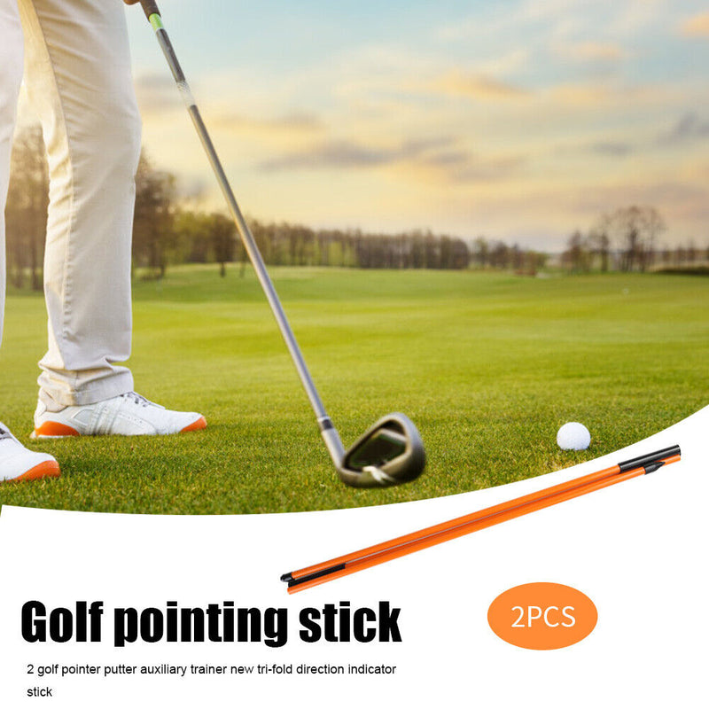 2pcs Golf Alignment Sticks 3 Sections Foldable Golf Putting Ball Position Aid