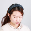 Headwear Winter Turban  Rhinestone Crochet Hair Band  Bead Knit Headband
